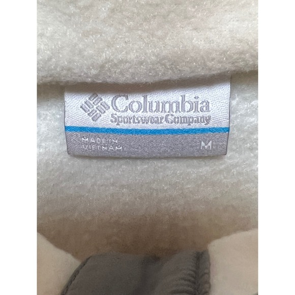 Columbia Fleece Pullover Half Snap Benton Springs White Gray Women's Medium Warm - Picture 4 of 9